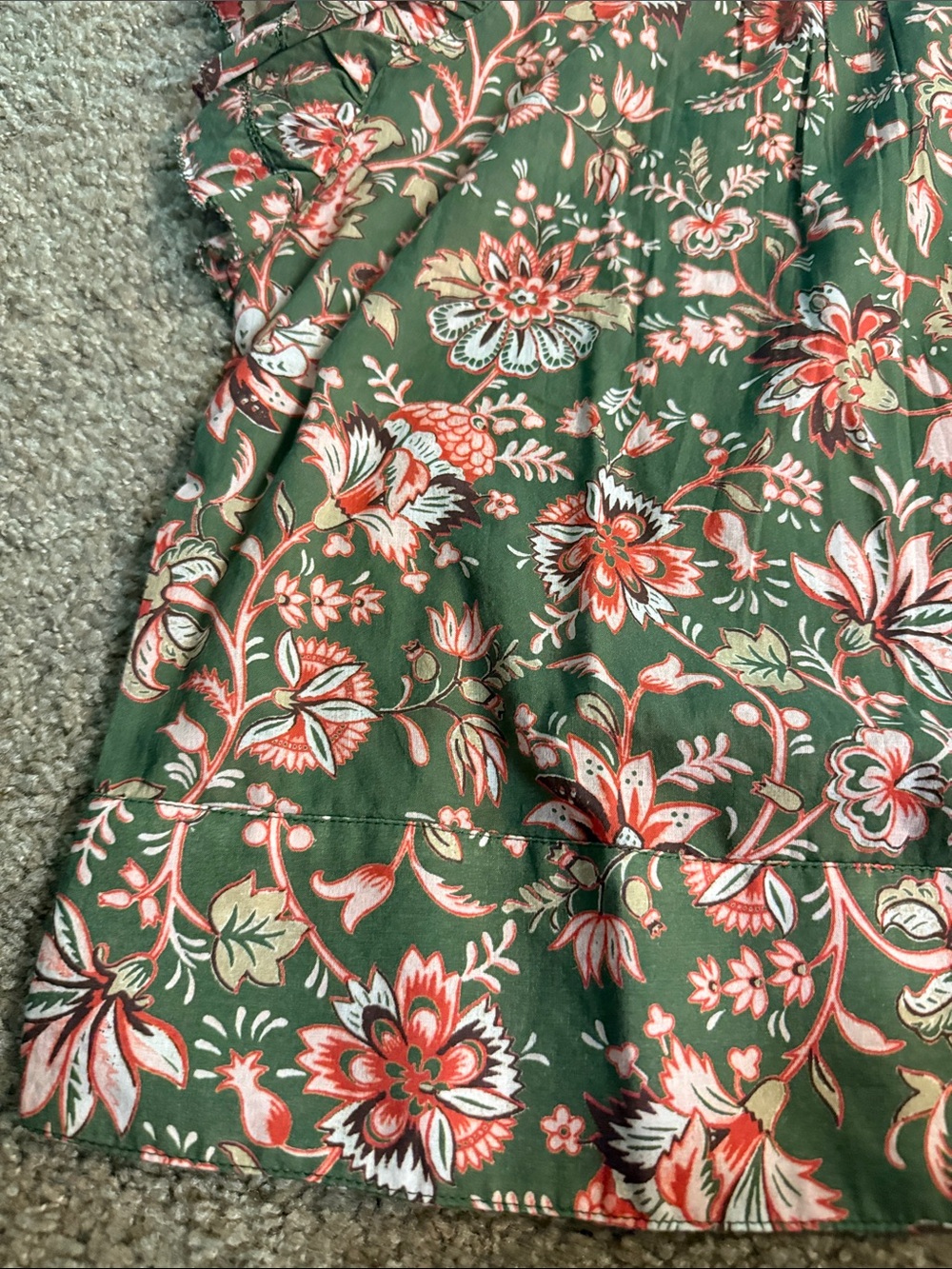 Sundance Women’s Green Floral Smocked Top - Picture 5 of 9